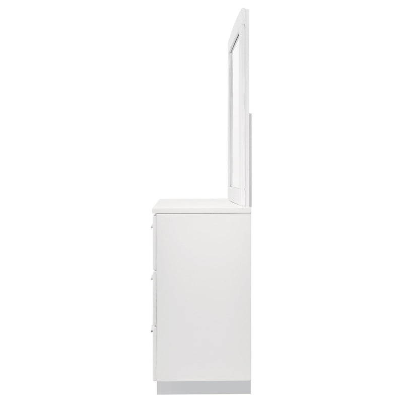 Coaster Furniture Felicity 203503M 6-Drawer Wood Dresser with Mirror - White High Gloss IMAGE 4