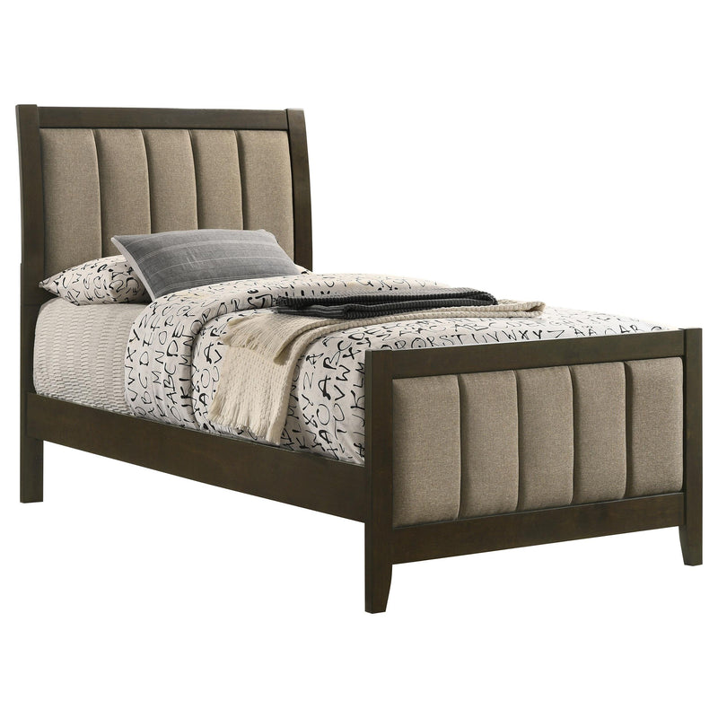 Coaster Furniture Wilkes 224421T 51-inch Upholstered Twin Bed - Dark Cocoa IMAGE 2