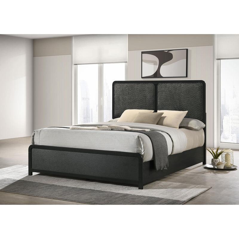 Coaster Furniture Cavelle 223661Q 51-inch Upholstered Queen Bed - Black IMAGE 4
