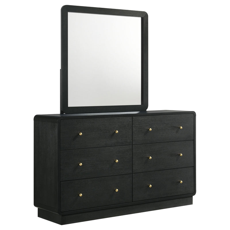 Coaster Furniture Cavelle 223663M 6-Drawer Dresser and Mirror - Black IMAGE 1