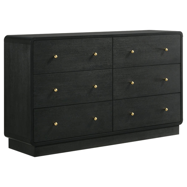 Coaster Furniture Cavelle 223663 6-Drawer Dresser Cabinet - Black IMAGE 1