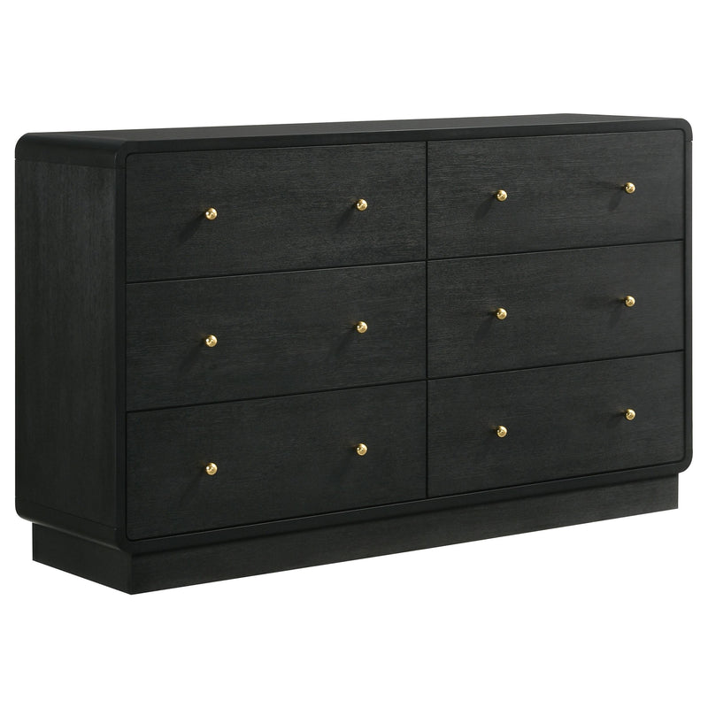 Coaster Furniture Cavelle 223663 6-Drawer Dresser Cabinet - Black IMAGE 1