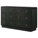Coaster Furniture Cavelle 223663 6-Drawer Dresser Cabinet - Black IMAGE 3