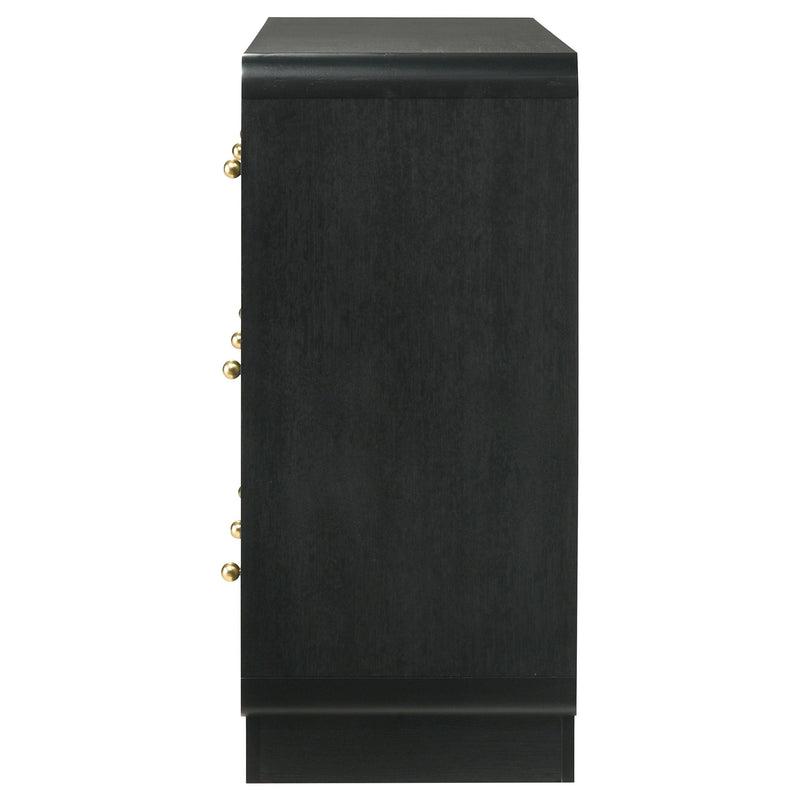 Coaster Furniture Cavelle 223663 6-Drawer Dresser Cabinet - Black IMAGE 4