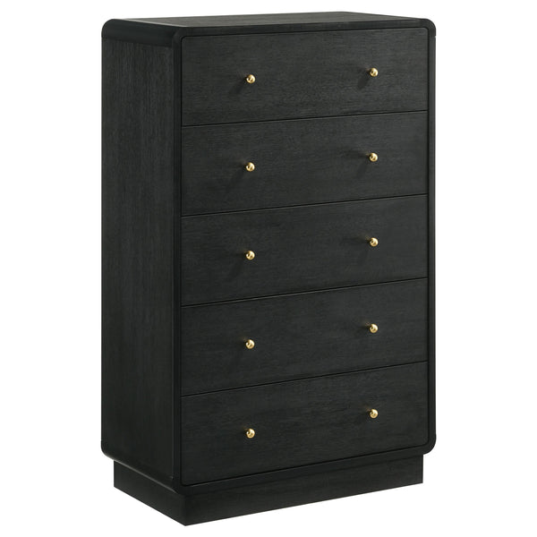 Coaster Furniture Cavelle 223665 5-Drawer Chest of Drawers - Black IMAGE 1