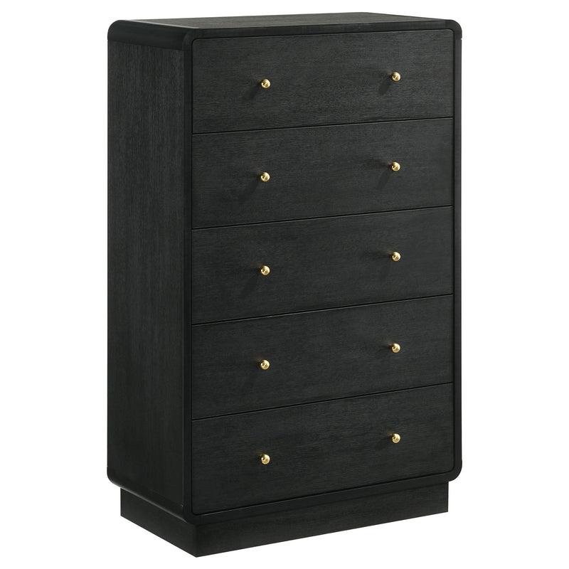 Coaster Furniture Cavelle 223665 5-Drawer Chest of Drawers - Black IMAGE 1