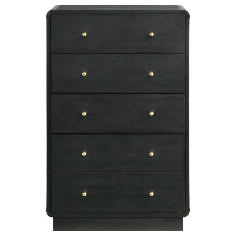 Coaster Furniture Cavelle 223665 5-Drawer Chest of Drawers - Black IMAGE 2