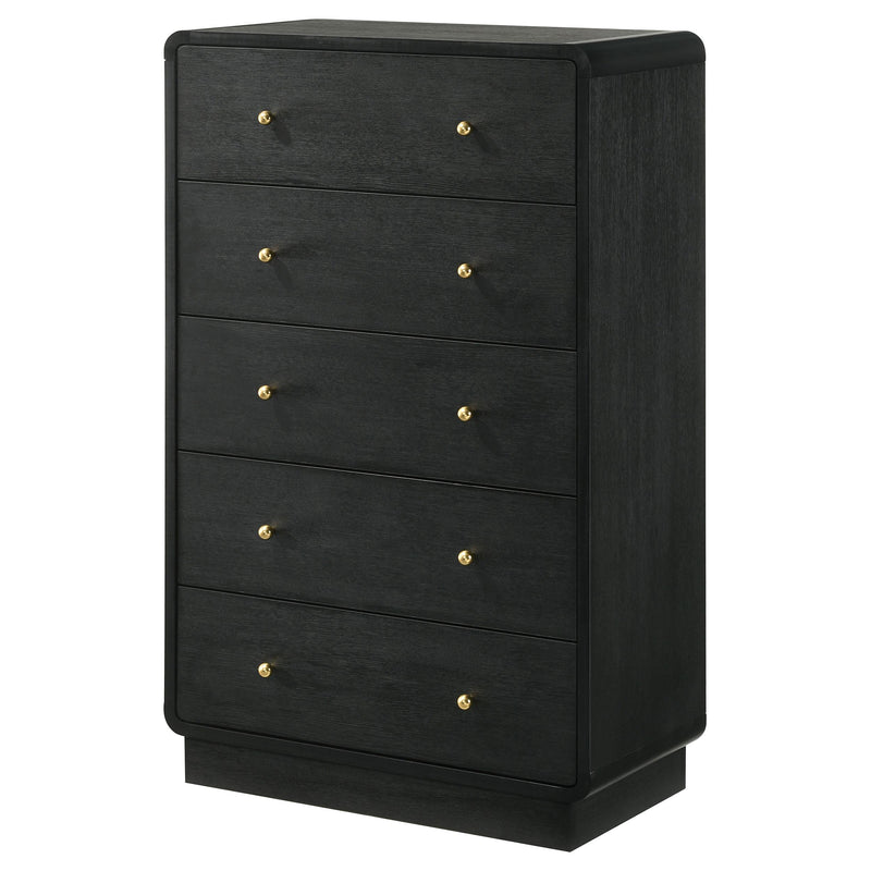 Coaster Furniture Cavelle 223665 5-Drawer Chest of Drawers - Black IMAGE 3