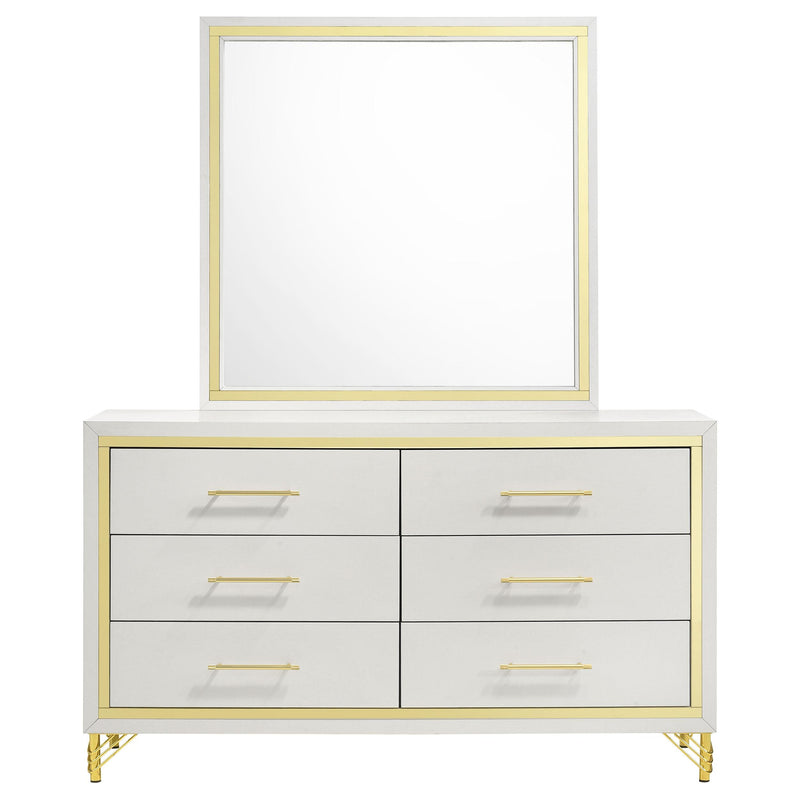 Coaster Furniture Lucia 224733M 6-Drawer Dresser with Mirror - White IMAGE 2