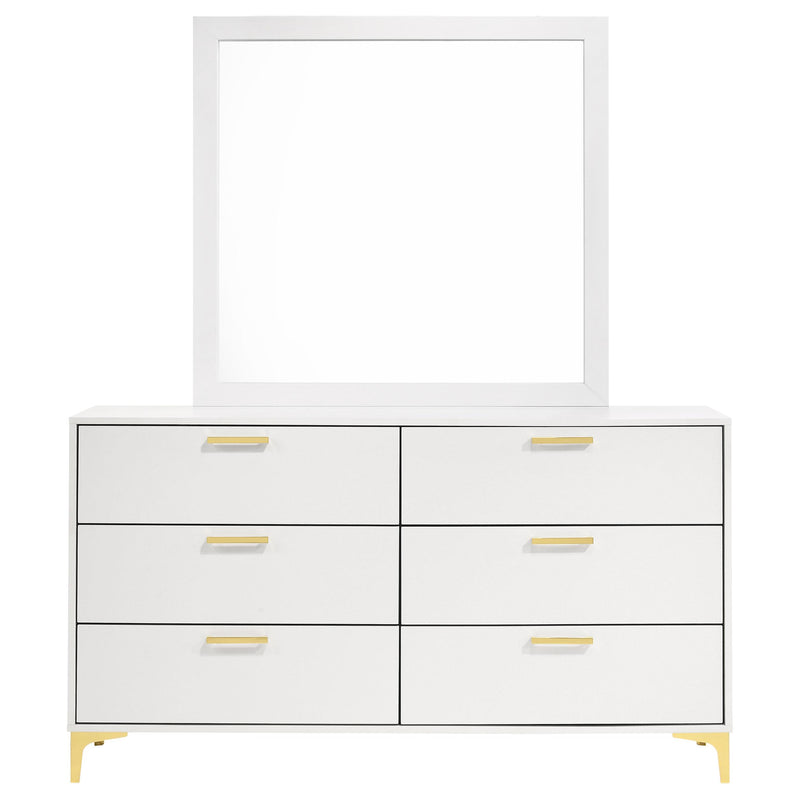 Coaster Furniture Kendall 224403M 6-Drawer Dresser with Mirror - White IMAGE 2