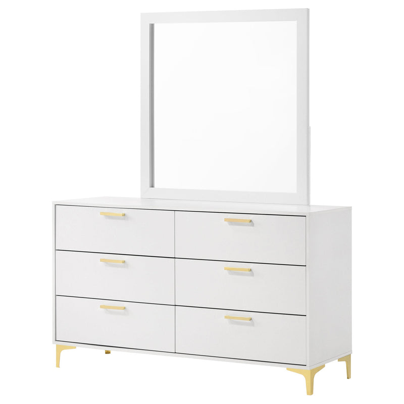Coaster Furniture Kendall 224403M 6-Drawer Dresser with Mirror - White IMAGE 3