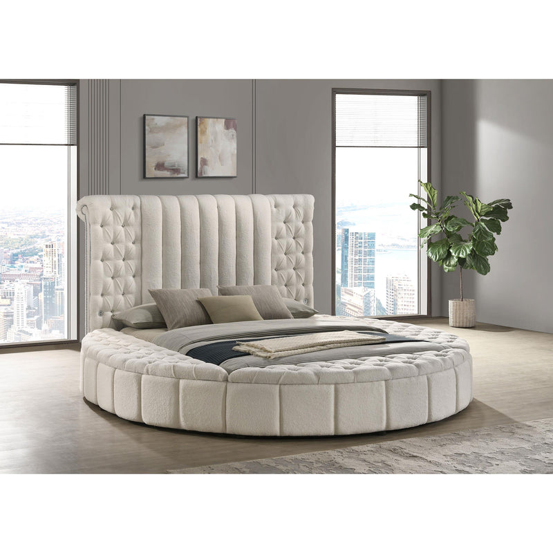 Coaster Furniture Sonya 360111Q Upholstered Queen Round Storage Bed - Ivory IMAGE 8