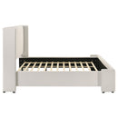 Coaster Furniture Alamosa 310078KE Boucle Upholstered Eastern King Platform Bed - White IMAGE 5