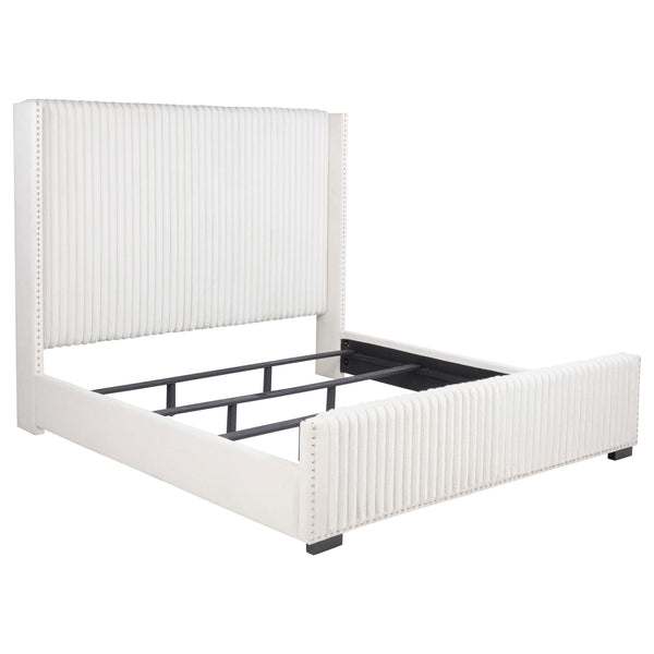 Coaster Furniture Natasha 306051KW 65-inch Upholstered California King Bed - Cream IMAGE 1