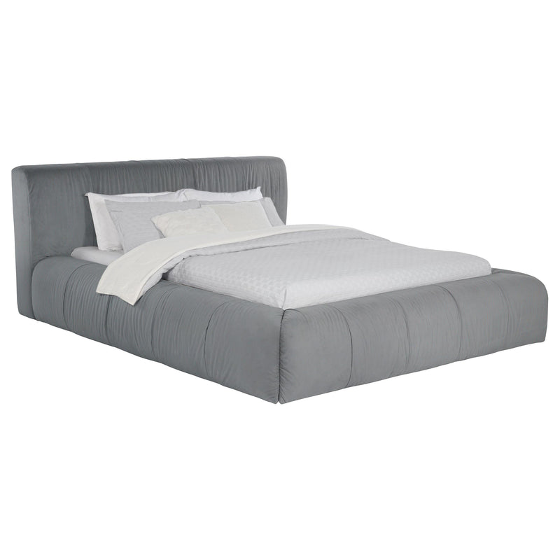 Coaster Furniture Wilshire 315981Q Upholstered Queen Platform Bed - Grey IMAGE 2