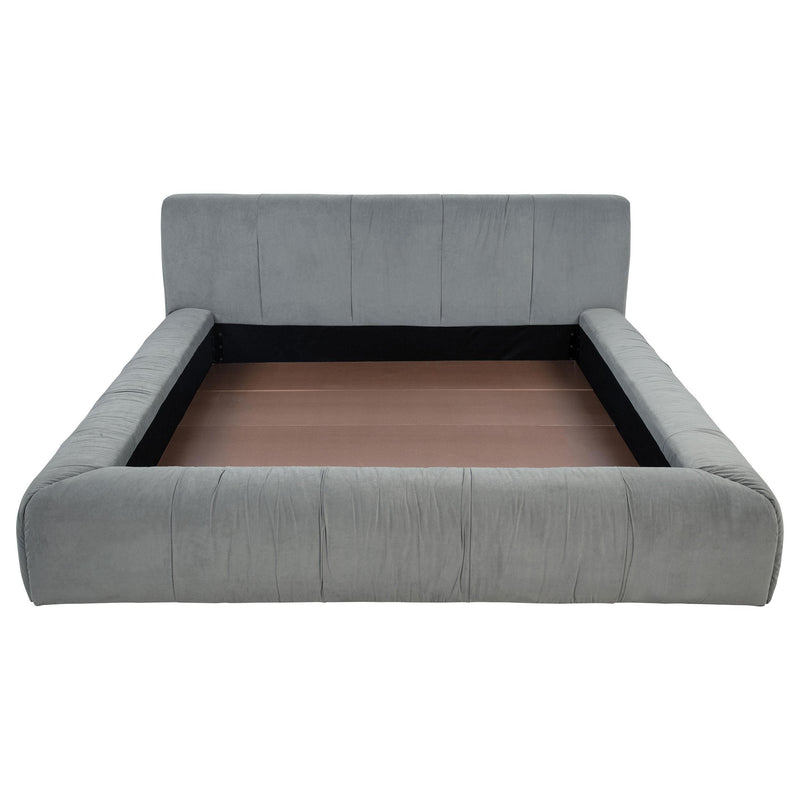 Coaster Furniture Wilshire 315981KE Upholstered Eastern King Platform Bed - Grey IMAGE 3