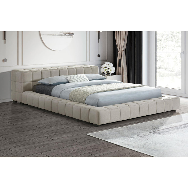 Coaster Furniture Trinity 306121KE Upholstered Eastern King Platform Bed - Light Taupe IMAGE 4
