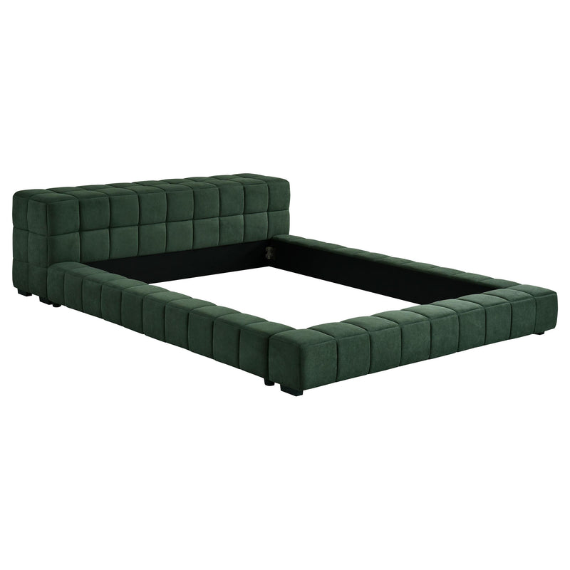Coaster Furniture Trinity 306120KW Upholstered Cal King Platform Bed - Green IMAGE 1
