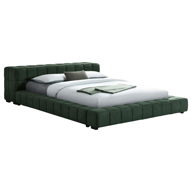 Coaster Furniture Trinity 306120KW Upholstered Cal King Platform Bed - Green IMAGE 2