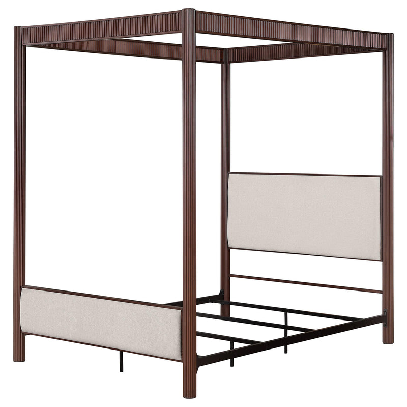 Coaster Furniture Zimmerlee 360331KE 89-inch Metal Eastern King Canopy Bed - Rust Brown IMAGE 3