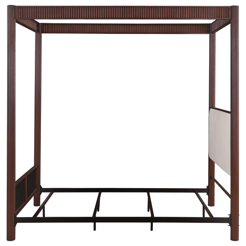 Coaster Furniture Zimmerlee 360331KE 89-inch Metal Eastern King Canopy Bed - Rust Brown IMAGE 4
