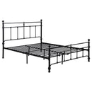 Coaster Furniture Novak 316001Q 48-inch Metal Queen Open Frame Bed - Matte Black IMAGE 1