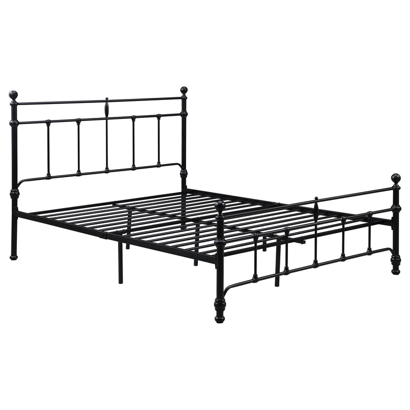 Coaster Furniture Novak 316001Q 48-inch Metal Queen Open Frame Bed - Matte Black IMAGE 1