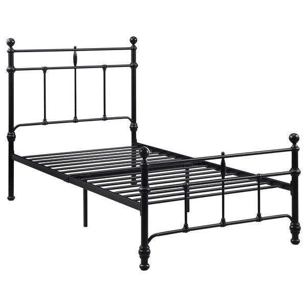 Coaster Furniture Novak 316001T 48-inch Metal Twin Open Frame Bed - Matte Black IMAGE 1