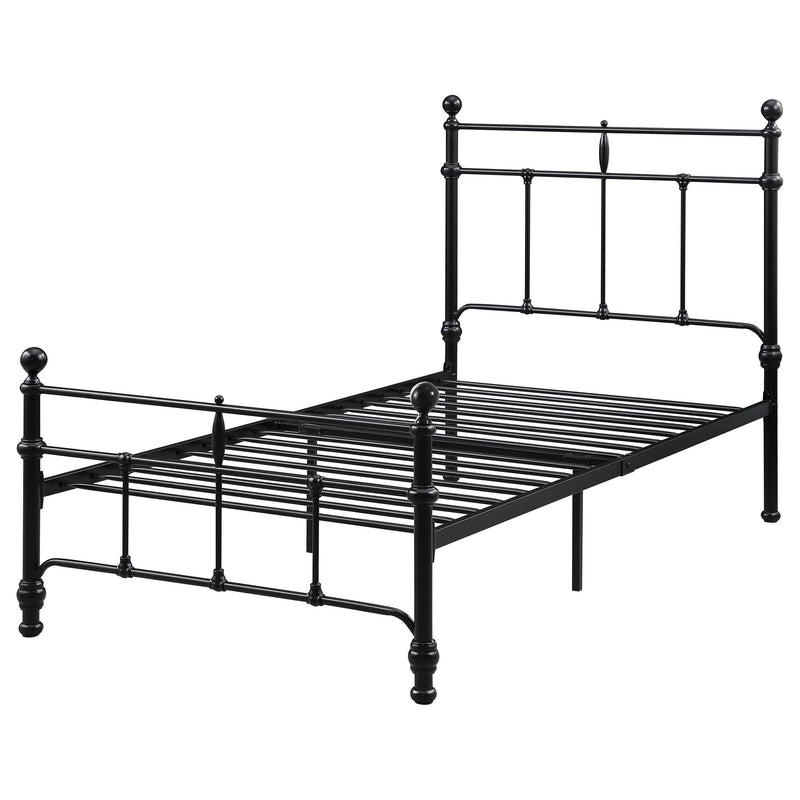 Coaster Furniture Novak 316001T 48-inch Metal Twin Open Frame Bed - Matte Black IMAGE 3