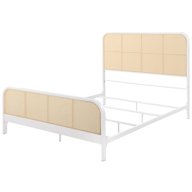 Coaster Furniture Lanewood 360251Q Open Cane Webbing Metal Queen Bed - White IMAGE 3