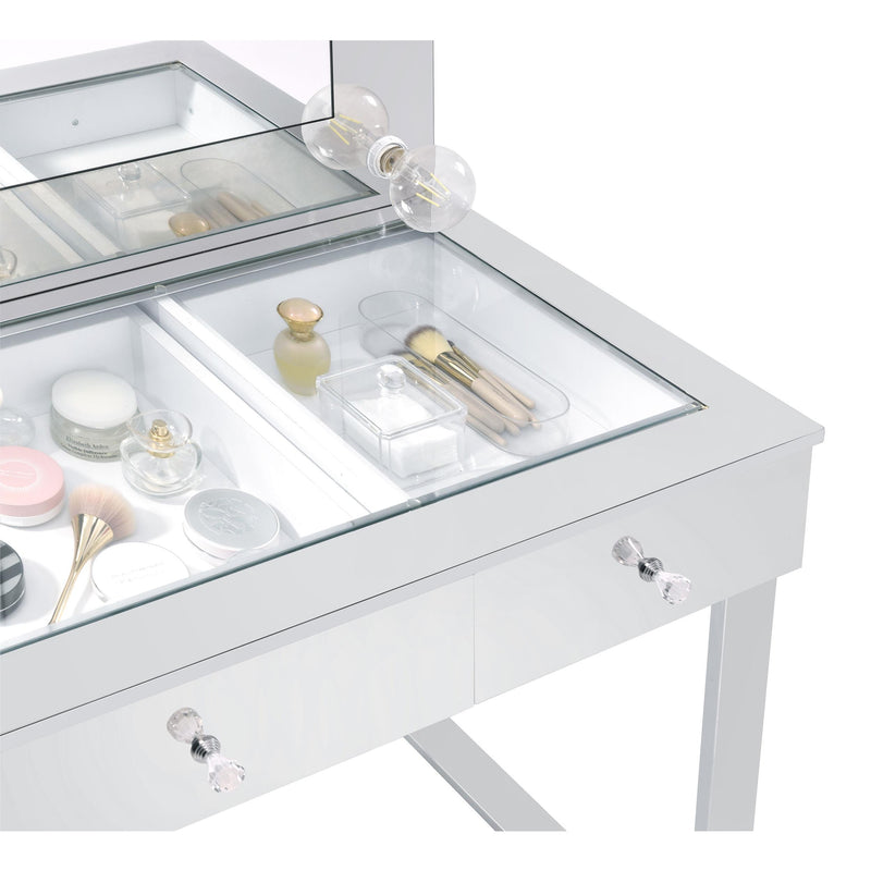 Coaster Furniture Umbridge 935934 3-Drawer Vanity Set with Lighting - Chrome and White IMAGE 6