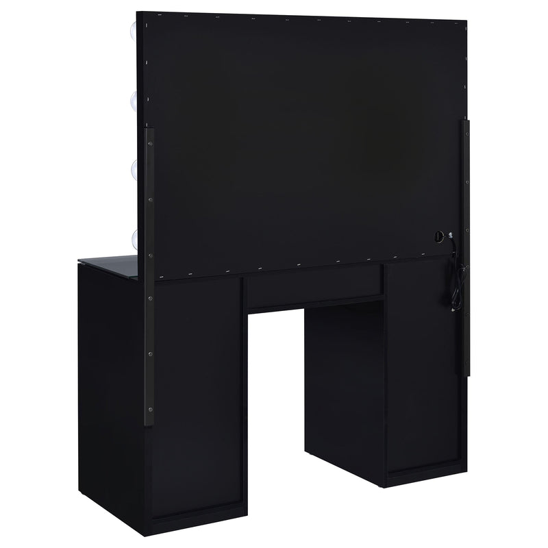 Coaster Furniture Acena 931144 7-Drawer Vanity Set with Lighting - Black High Gloss IMAGE 5