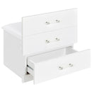 Coaster Furniture Danbury 930208 3-Drawer Makeup Vanity & Stool - Set White High Gloss IMAGE 14