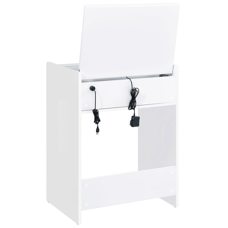 Coaster Furniture Danbury 930208 3-Drawer Makeup Vanity & Stool - Set White High Gloss IMAGE 9