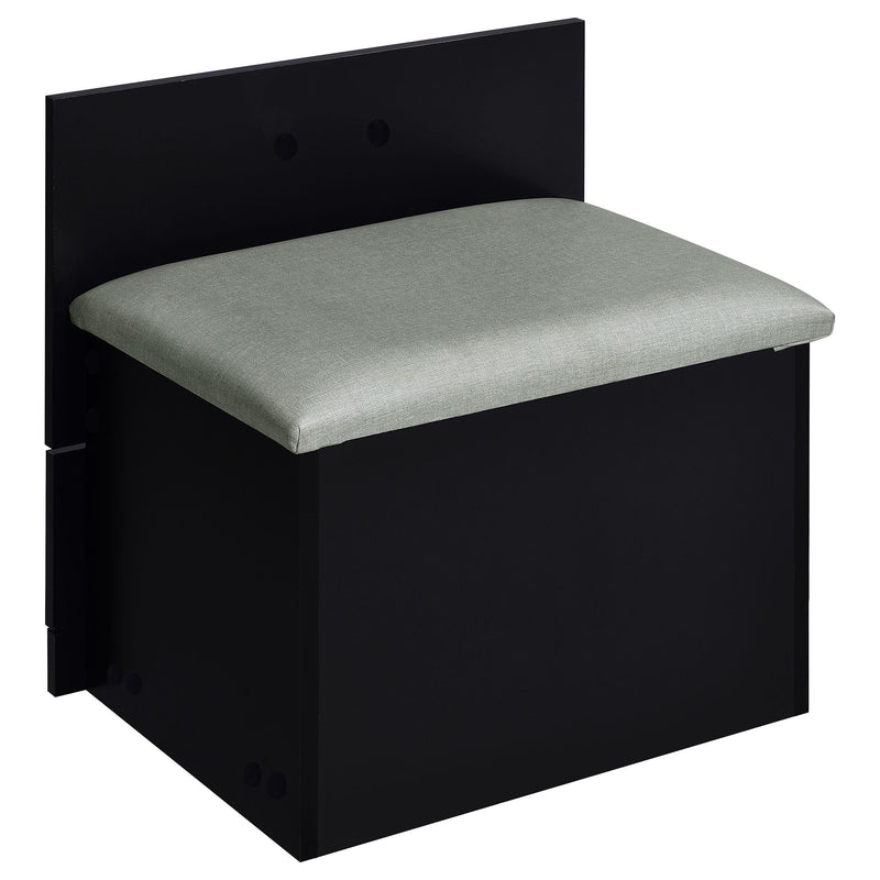 Coaster Furniture Danbury 930209 3-Drawer Makeup Vanity & Stool - Set Black High Gloss IMAGE 10