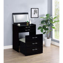 Coaster Furniture Danbury 930209 3-Drawer Makeup Vanity & Stool - Set Black High Gloss IMAGE 16