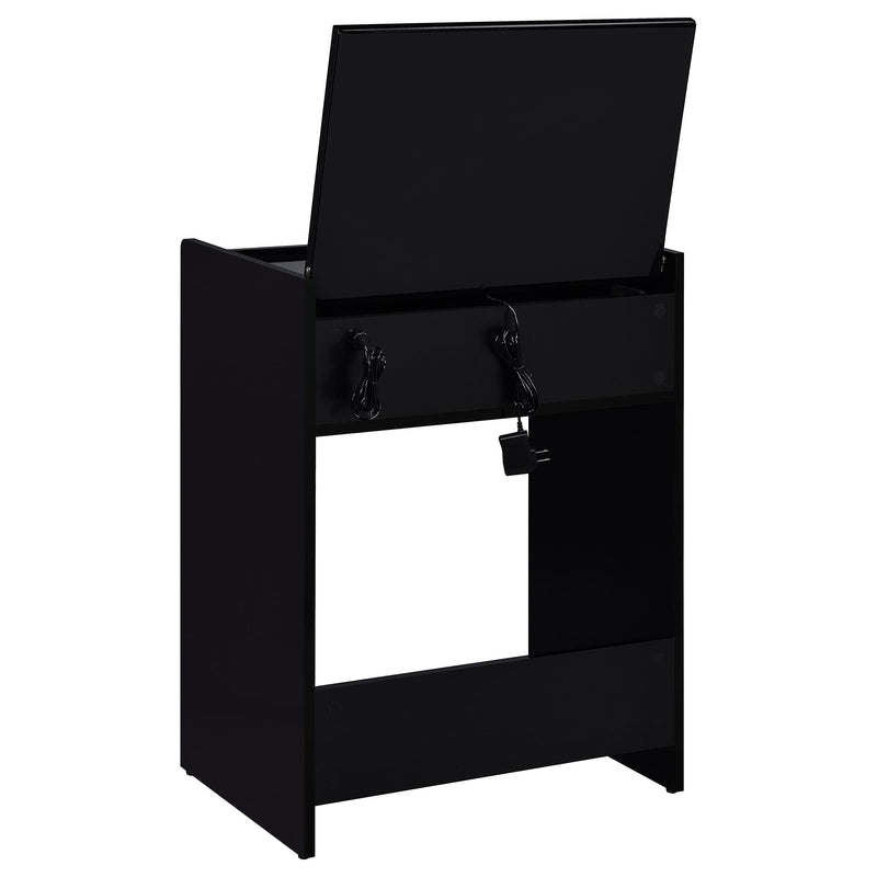 Coaster Furniture Danbury 930209 3-Drawer Makeup Vanity & Stool - Set Black High Gloss IMAGE 9