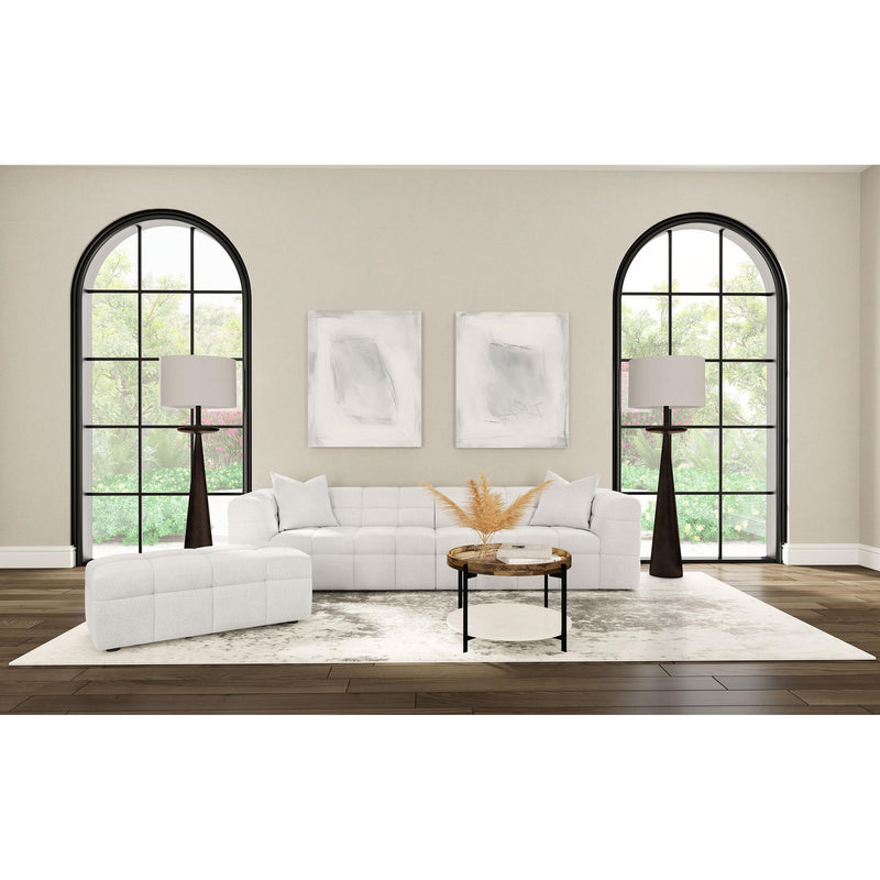 Coaster Furniture Everly 504854 Boucle Upholstered Rectangular Ottoman - Off White IMAGE 7