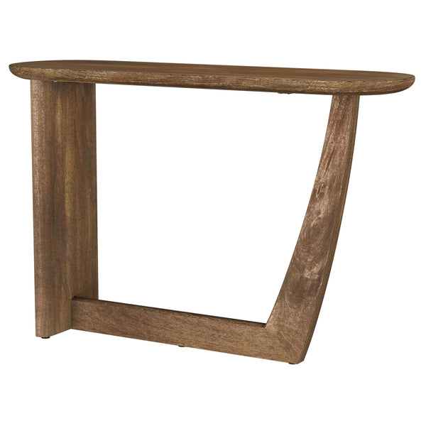 Coaster Furniture Fletcher 930030 Oval Solid Mango Wood Entryway Console Table - Brown IMAGE 1