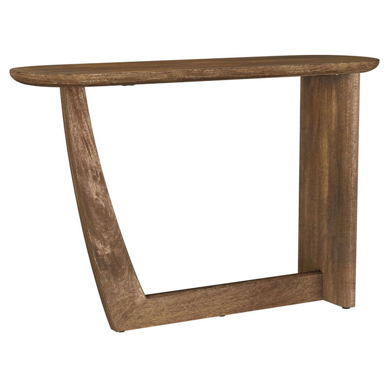 Coaster Furniture Fletcher 930030 Oval Solid Mango Wood Entryway Console Table - Brown IMAGE 3