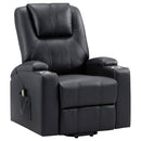 Coaster Furniture Armstrong 609475P Upholstered Power Lift Massage Recliner - Black IMAGE 1