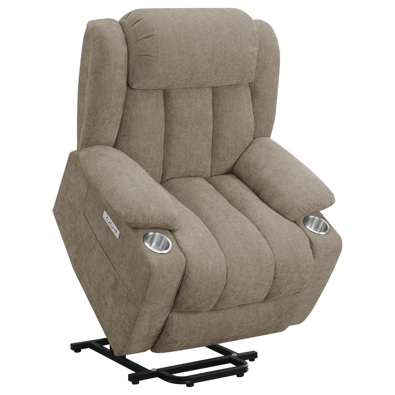 Coaster Furniture Houston 602274P Upholstered Power Lift Recliner Chair - Camel IMAGE 3