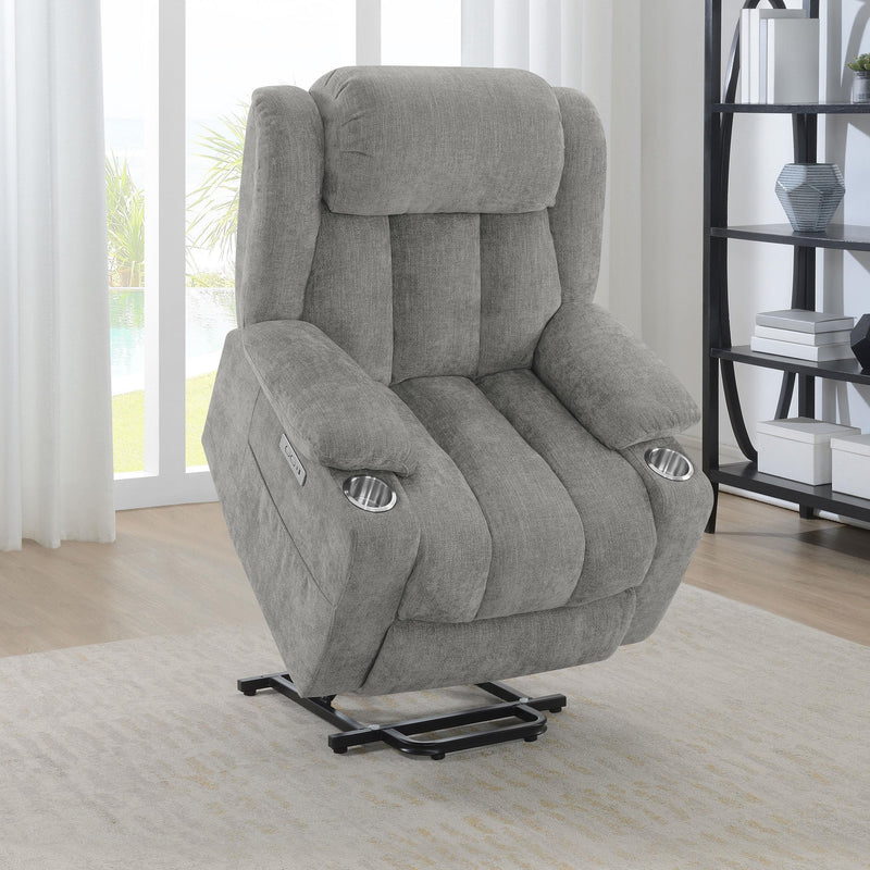 Coaster Furniture Houston 602284P Upholstered Power Lift Recliner - Grey IMAGE 13