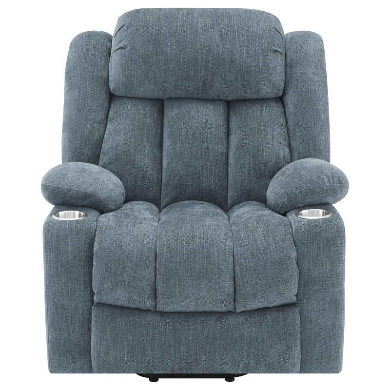 Coaster Furniture Houston 602294P Upholstered Power Lift Recliner - Slate Blue IMAGE 4