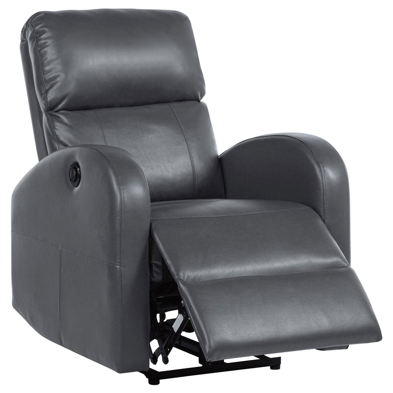 Coaster Furniture Grant 601499P Upholstered Power Recliner Chair - Grey IMAGE 2