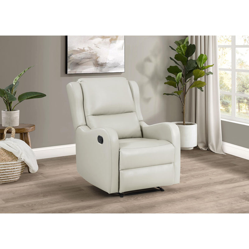 Coaster Furniture Kelsey 609373 Upholstered English Arm Recliner Chair - Ivory IMAGE 3