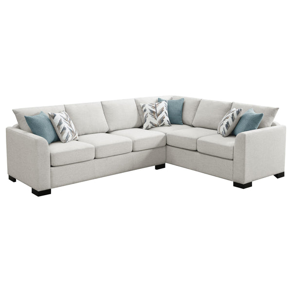 Coaster Furniture Ashford 500818 Chenille Upholstered Sleeper Sectional Sofa - Greige IMAGE 1