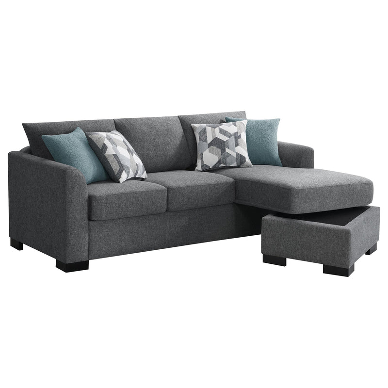 Coaster Furniture Storey 504779 Upholstered Sleeper Sectional Chaise Sofa - Grey IMAGE 2