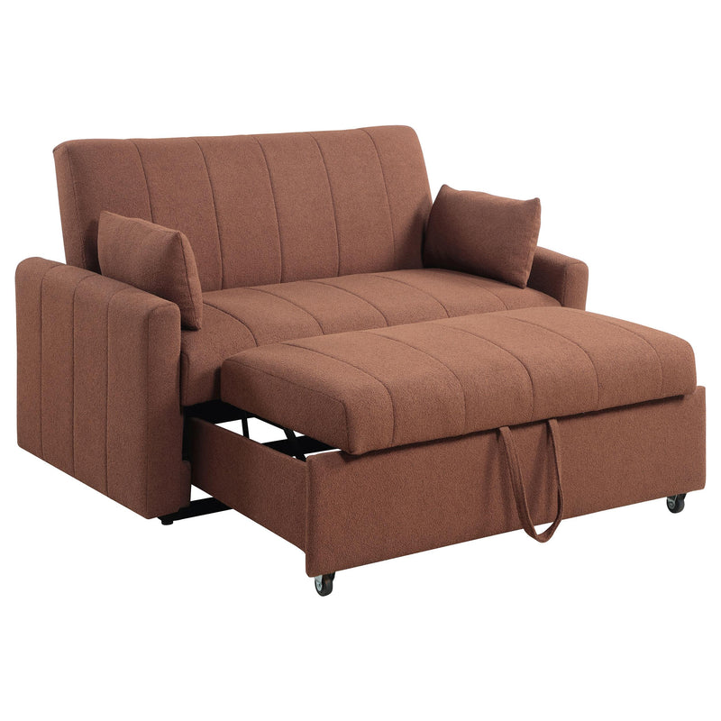 Coaster Furniture Portland 350145 Boucle Upholstered Sleeper Sofa Bed - Copper IMAGE 2