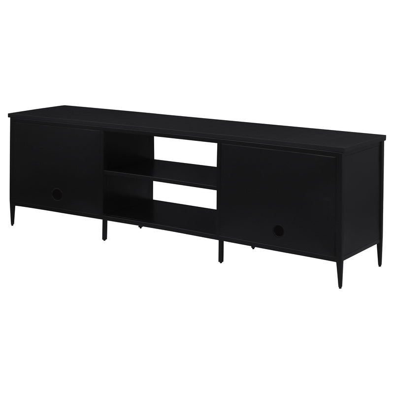 Coaster Furniture Amherst 710034 2-door 70-inch Metal TV Stand Media Console - Black IMAGE 7